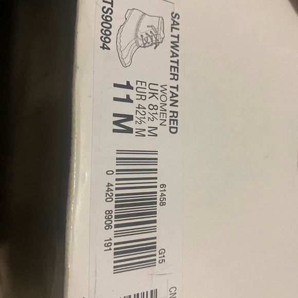 SPERRY Saltwater Tan Red Rain Duck Boots Size 11 - Picture 4 of 6